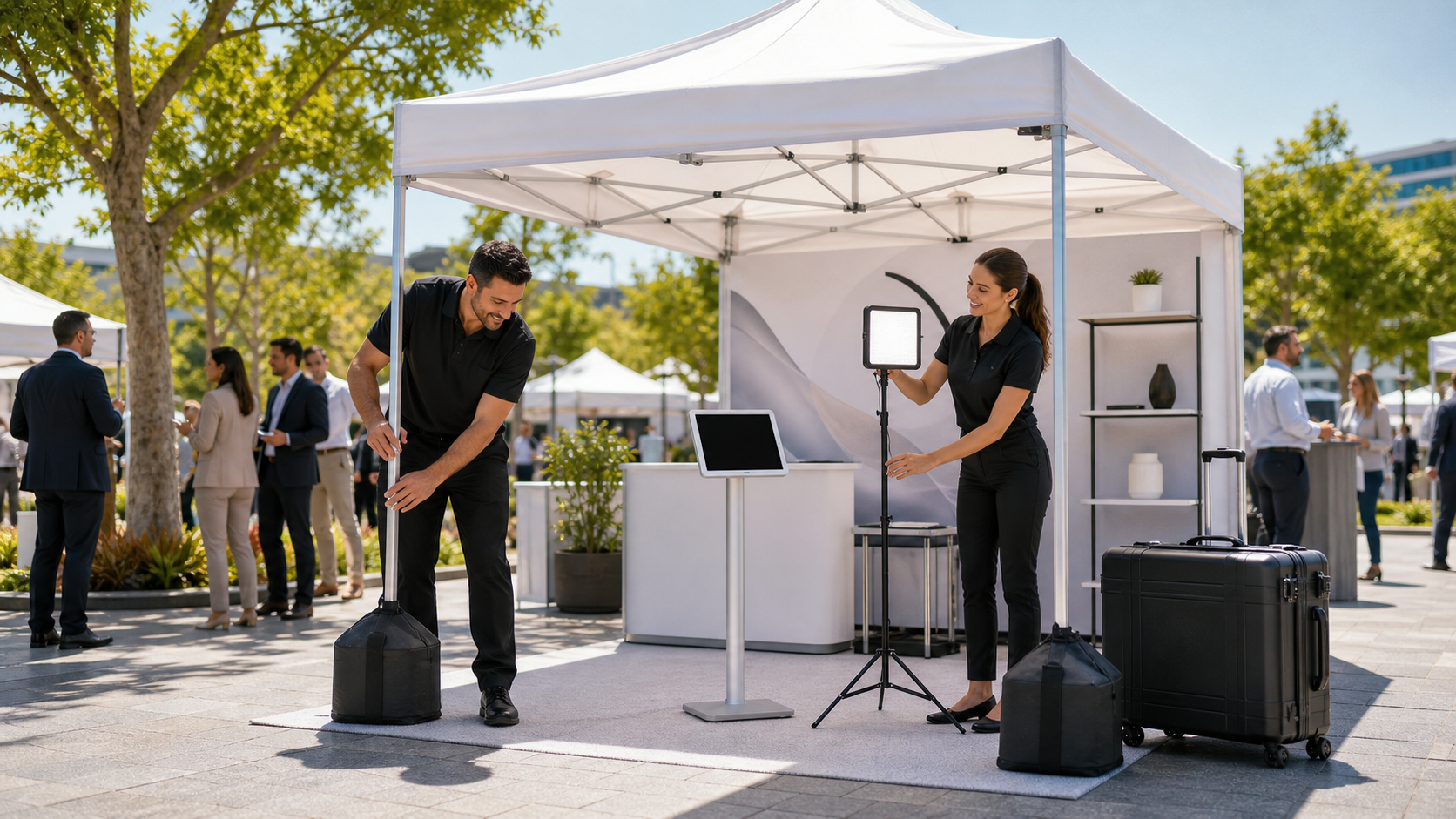 Smart Trade Show Accessories for Outdoor Pop-up Tent Booths
